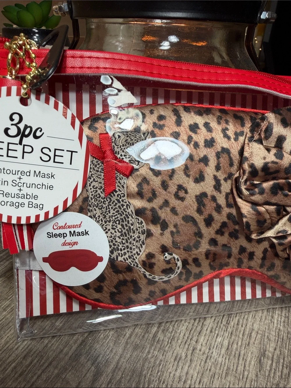 🌻5 for $30🌻 Leopard/Cheetah Print Satin Sleep Mask & Scrunchie Set